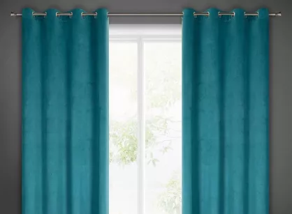 Zasłona na przelotkach 140x250 LILI welwetowa ciemny niebieski z wytłaczanym falującym wzorem