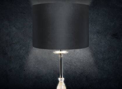 Lampa stołowa 30x30x53 MONIK 3 srebrna z czarnym abażurem welwetowym