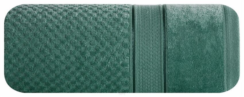 Ręcznik 30x50 JESSI ciemna zieleń z fakturą krateczki i gładką welurową bordiurą
