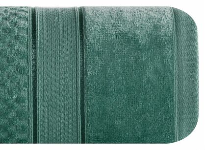 Ręcznik 30x50 JESSI ciemna zieleń z fakturą krateczki i gładką welurową bordiurą