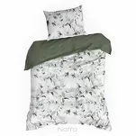 Pościel z mikrowłókna 140x200 LOTI biała zielona wzór kwiatowy Design 91 - 5