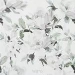 Pościel z mikrowłókna 140x200 LOTI biała zielona wzór kwiatowy Design 91 - 4