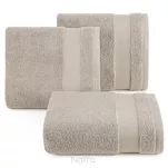 Ręcznik 50x90 NESSY beżowy z szeroką żakardową bordiurą  przetykaną metaliczną nicią 500 g/m2 - 4