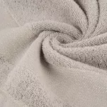 Ręcznik 50x90 NESSY beżowy z szeroką żakardową bordiurą  przetykaną metaliczną nicią 500 g/m2 - 2