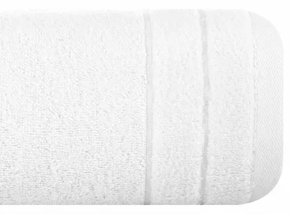 Ręcznik bawełniany 30x50 DAMLA biały gładki z subtelną bordiurą