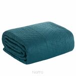 Narzuta 200x220 2x 4040 BONI 1 ciemny turkus pikowana z mikrofibry geometryczny wzór - 4