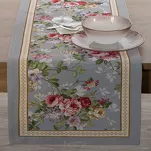 Bieżnik gobelinowy 40x100 4088 popielaty różowy wzór kwiatu wiśni - 5