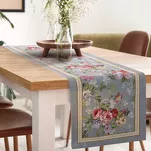 Bieżnik gobelinowy 40x100 4088 popielaty różowy wzór kwiatu wiśni - 5