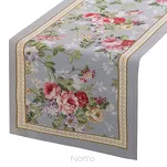 Bieżnik gobelinowy 40x100 4088 popielaty różowy wzór kwiatu wiśni - 2