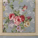 Bieżnik gobelinowy 40x100 4088 popielaty różowy wzór kwiatu wiśni - 3