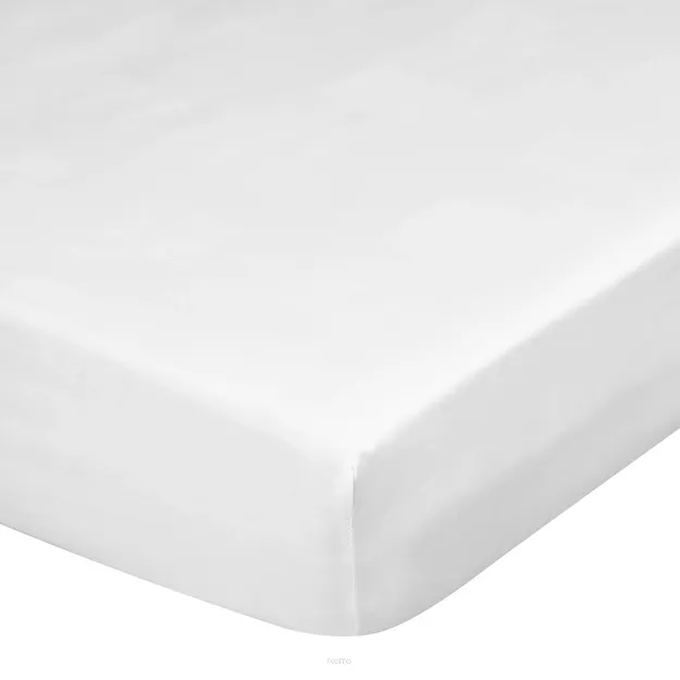 Prześcieradło z satyny bawełnianej z gumką DINA białe 100x200 z kolekcji Diva Line