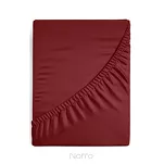 Prześcieradło z satyny bawełnianej z gumką NOVA 3 ciemna czerwień 140x200 - 4