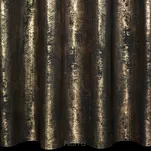 Zasłona gotowa na przelotkach 140x250 RENIA welwetowa czarna z szampańskim przecieranym wzorem - 3