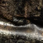 Zasłona gotowa na przelotkach 140x250 RENIA welwetowa czarna z szampańskim przecieranym wzorem - 2