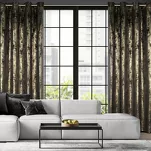 Zasłona gotowa na przelotkach 140x250 RENIA welwetowa czarna z szampańskim przecieranym wzorem - 9