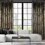 Zasłona na przelotkach 140x250 RENIA welwetowa czarna z szampańskim przecieranym wzorem - 8