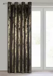 Zasłona na przelotkach 140x250 RENIA welwetowa czarna z szampańskim przecieranym wzorem - 2
