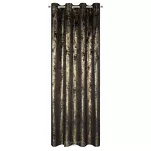 Zasłona na przelotkach 140x250 RENIA welwetowa czarna z szampańskim przecieranym wzorem - 3