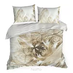 Pościel z makosatyny 220x200 NOAH Eva Minge biała beżowa designerski wzór Premium - 4