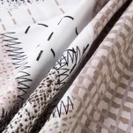 Pościel flanelowa 180x200 31511/1 beżowa patchworkowy wzór - 3